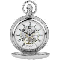 Chrome Plated 17 Jewel Mechanical Full Hunter Pocket Watch