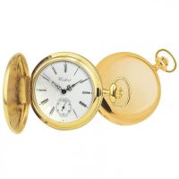 Gold Plated 17 Jewel Swiss Mechanical Full Hunter Pocket Watch Compact Dial