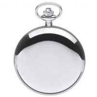 Chrome Plated Full Hunter Quartz Pocket Watch with Arabic Numerals
