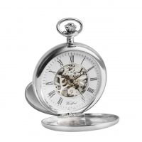 Sterling Silver Jubilee Hallmarked Skeleton Double Hunter Pocket Watch