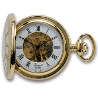 Gold Plated 17 Jewel Mechanical Half Hunter Pocket Watch