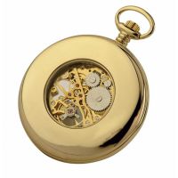 Gold Plated 17 Jewel Spring Wound Mechanical Open Face Pocket Watch