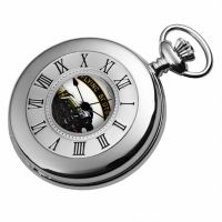 Stainless Steel Flying Scotsman Half Hunter Pocket Watch