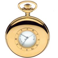 Gold Plated Swiss Quartz Half Hunter Pocket Watch