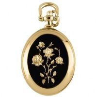 Ladies Oval Quartz Gold Plated Pendant Necklace Watch
