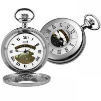 Stainless Steel Flying Scotsman Half Hunter Pocket Watch