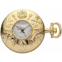 Gold Masonic Half Hunter Pocket Watch Quartz