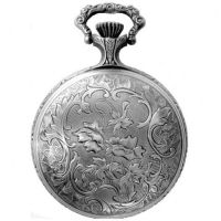 Full Hunter Silver Plated Masonic Quartz Pocket Watch With T-Bar Chain