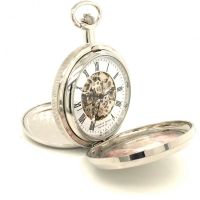 The Kew - Mechanical Chrome Plated Photo Frame Pocket Watch