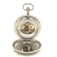 The Kew - Mechanical Chrome Plated Photo Frame Pocket Watch