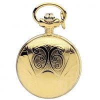 Gold Plated Full Hunter Quartz Pendant Watch