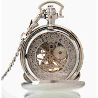 The Windsor - Chrome Mechanical Double Half Hunter Pocket Watch