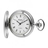Chrome Plated 17 Jewel Mechanical Half Hunter Pocket Watch