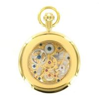Gold Plated 17 Jewel Mechanical Open Face/Back Pocket Watch
