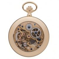 Gold Plated Half Hunter Mechanical Pocket Watch With Open Back