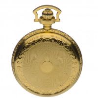 Gold Plated Mechanical Double Half Hunter Pocket Watch