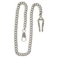 Chrome Plated Full Hunter Quartz Pocket Watch with Roman Numerals