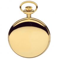 Polished Gold Plated Quartz Full Hunter Pocket Watch