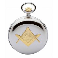 Masonic Compass Two Tone Full Hunter Quartz Pocket Watch