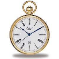 Quartz Open Face Gold Plated Pocket Watch & Date Window