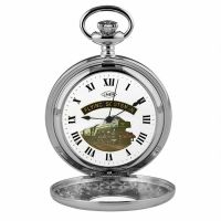 Stainless Steel Flying Scotsman Half Hunter Pocket Watch