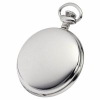 Chrome Plated 17 Jewel Swiss Mechanical Full Hunter Pocket Watch