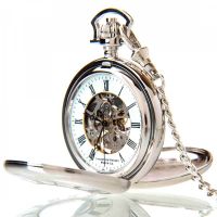 The Windsor - Chrome Mechanical Double Half Hunter Pocket Watch