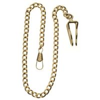 Gold Plated Three Chain Bundle T-Bar Belt Slide & Bolt Ring