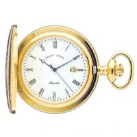 Gold Plated Quartz Full Hunter Pocket Watch