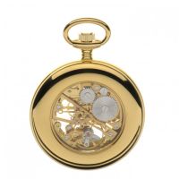 Gold Plated Mechanical Open Face Pocket Watch