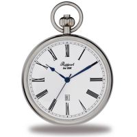 Open Face Quartz Pocket Watch With Date Window