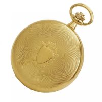 Gold Plated 17 Jewel Mechanical Full Hunter Pocket Watch Stippled Pattern