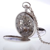 The Dalkeith - Sterling Silver Mechanical Double Hunter Pocket Watch And Chain