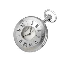 Chrome Plated 17 Jewel Mechanical Half Hunter Pocket Watch