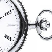 Chrome Plated Mechanical Half Hunter Pocket Watch