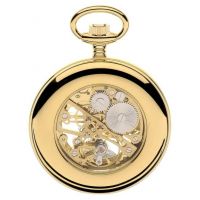 Gold Plated Open Face Mechanical Pocket Watch