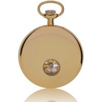 Gold Plated Mechancial 17 Jewel Mechanical Open Face Polished Pocket Watch