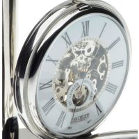 Half Hunter Mechanical Pocket Watch With Pouch & Stand