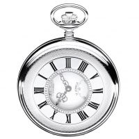 Sterling Silver Half Hunter Hand Driven Mechanical Pocket Watch