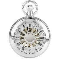 Chrome Plated 17 Jewel Mechanical Full Hunter Pocket Watch