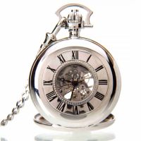 The Windsor - Chrome Mechanical Double Half Hunter Pocket Watch