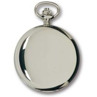 Chrome Plated Mechanical Skeleton Double Hunter Polished Pocket Watch