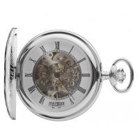 Half Hunter Sterling Silver Mechanical Pocket Watch