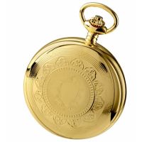Gold Plated 17 Jewel Dual Moon Dial Mechanical Double Hunter Pocket Watch