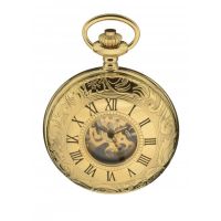 Exclusive Gold Plated Mechanical Double Half Hunter With Rear Viewing Window