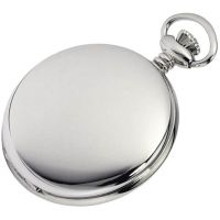 Polished Chrome Plated Full Hunter Mechanical 17 Jewel Pocket Watch