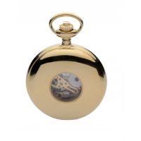 Exclusive Gold Plated Mechanical Double Half Hunter With Rear Viewing Window