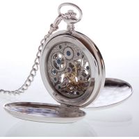 The Dalkeith - Sterling Silver Mechanical Double Hunter Pocket Watch And Chain