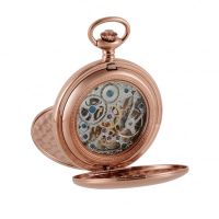 Mechanical Twin Lidded Hunter Rose Gold Plated Pocket Watch