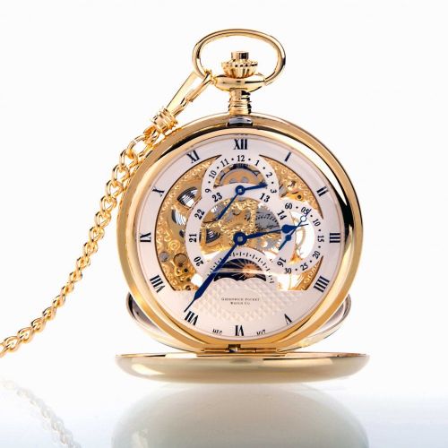 The Westminster Dual Time Gold Plated Double Hunter Pocket Watch